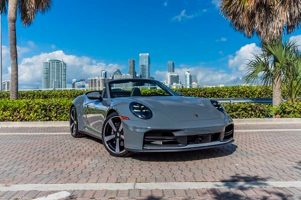 Porsche 911 Carrera Convertible Slate Grey/Black for rent in Miami