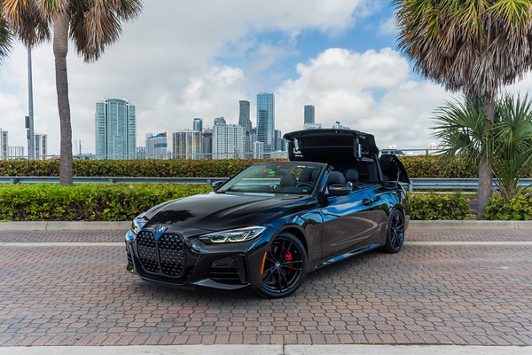BMW 440i Convertible Black/Black for rent in Miami