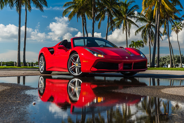 Ferrari 488 Spider Rosso Corsa for rent in Miami