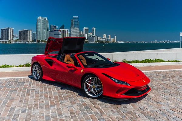 Ferrari F8 Tributo Spider Rosso Corsa/Brown for rent in Miami