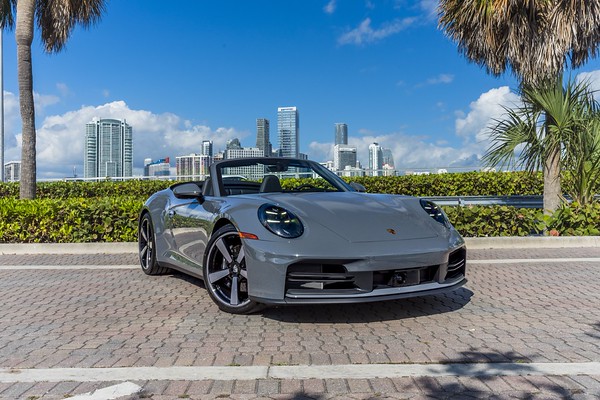 Porsche 911 Carrera Convertible Slate Grey/Black for rent in Miami
